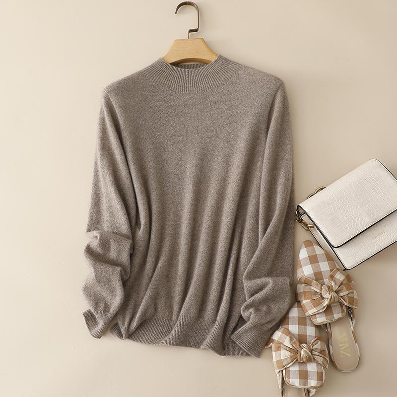 Baby Cashmere Seamless Slim Fit Half-High Neck Sweater