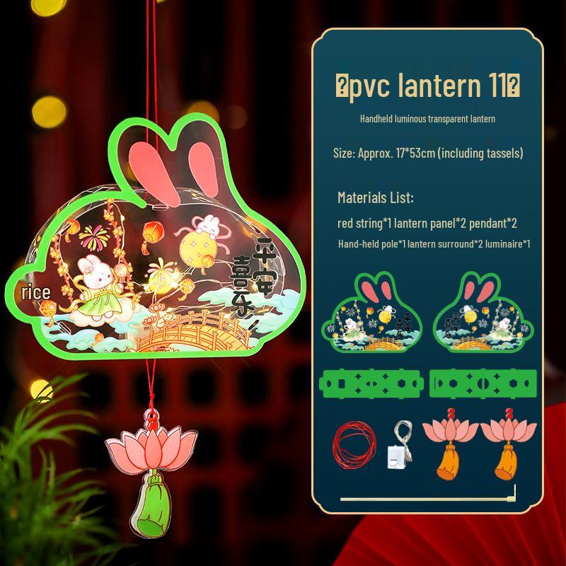 DIY Mid-Autumn Festival Glowing Lantern Kits for Kids - Ancient Style with Rabbit & Flower Designs