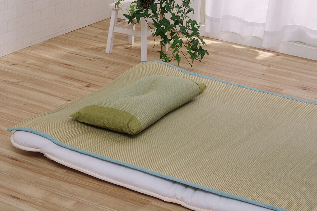 

IKEHIKO Corporation Igusa Bedding Pillow, Adjustable Height, Smooth, Deodorizing, Simple, Solid Rhythm Pattern, Concave Flat Pillow, Approx. 50 x 30