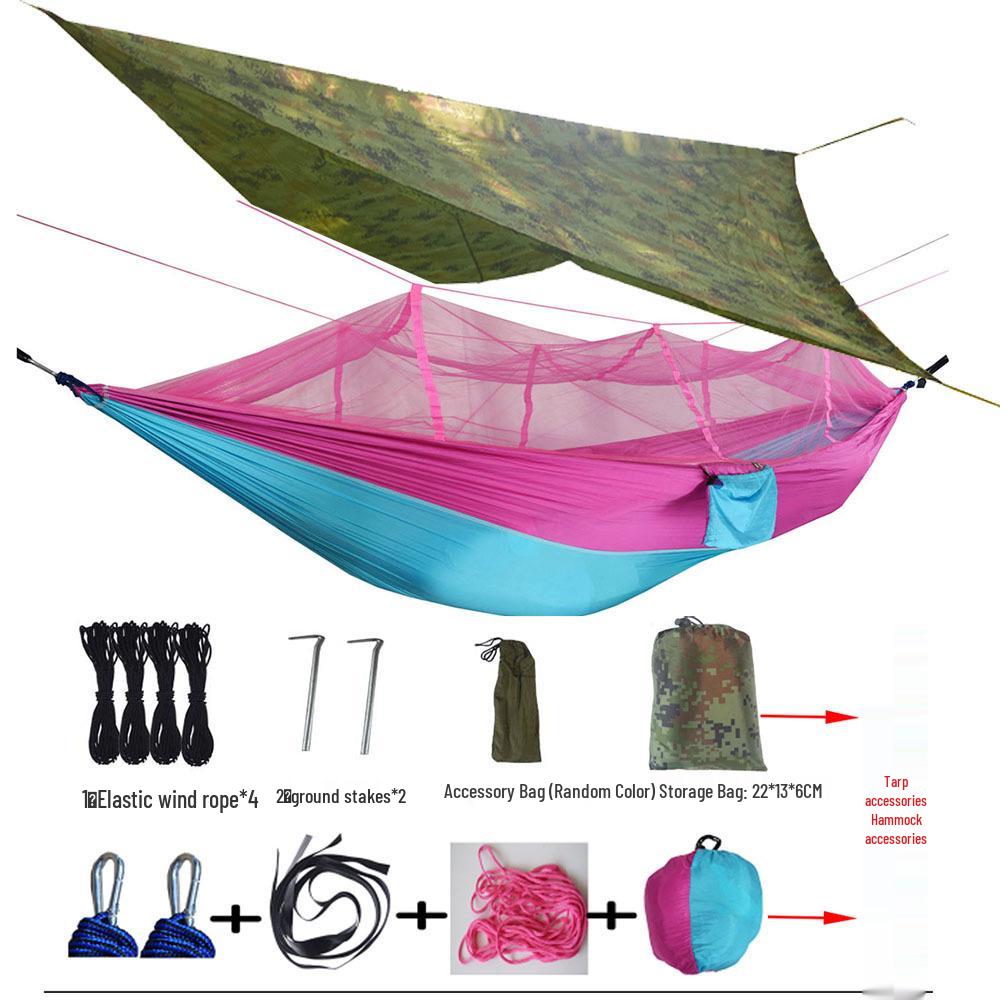 Waterproof Outdoor Mosquito Repellent Sunshade Hammock with Canopy