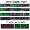 AA58 LED Music Spectrum Rhythm Lights Voice Sensor 1624 RGB Atmosphere Level Indicator with Clock Display(Wire Control)