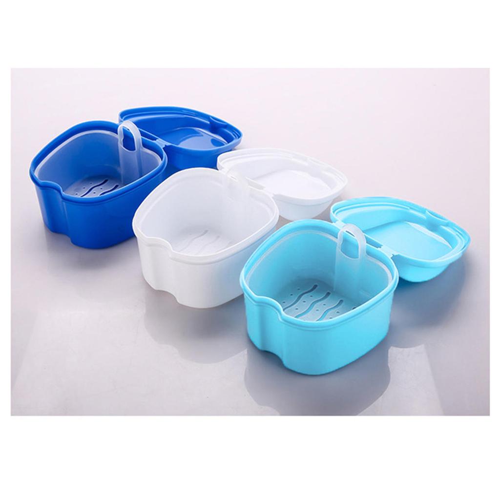 Boîte de rangement pour prothèses dentaires en forme de pomme Boîte de rangement dentaire pour fausses dents avec conteneur suspendu