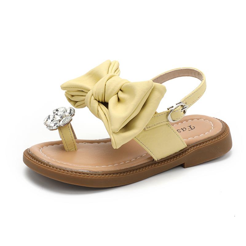 Girls' Bowknot Open-Toe Sandals2026New Summer Rhinestone Heart Princess Sandals for Older Girls and Little Girls