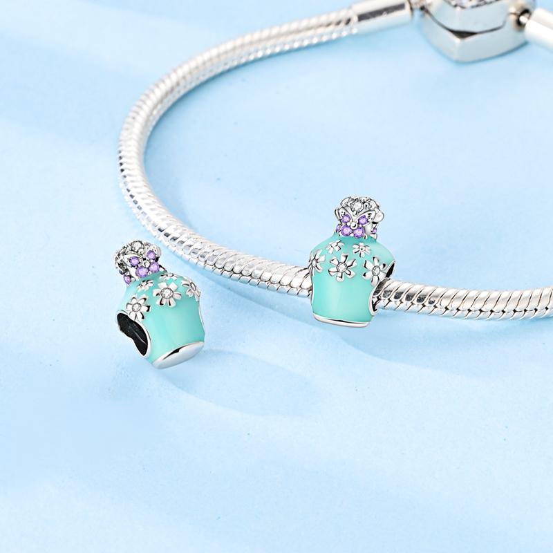Copper Colorful Zircon Charm Bead Charms Pendants Compatible With Authentic Bracelets Do It Yourself Making Gift