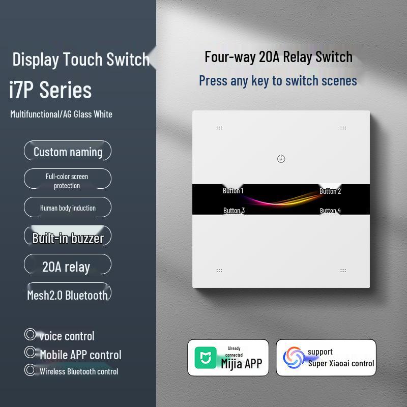 ZXWL Smart Touch Switch with AG Glass, Mesh2.0 Bluetooth, Mijia APP Connectivity