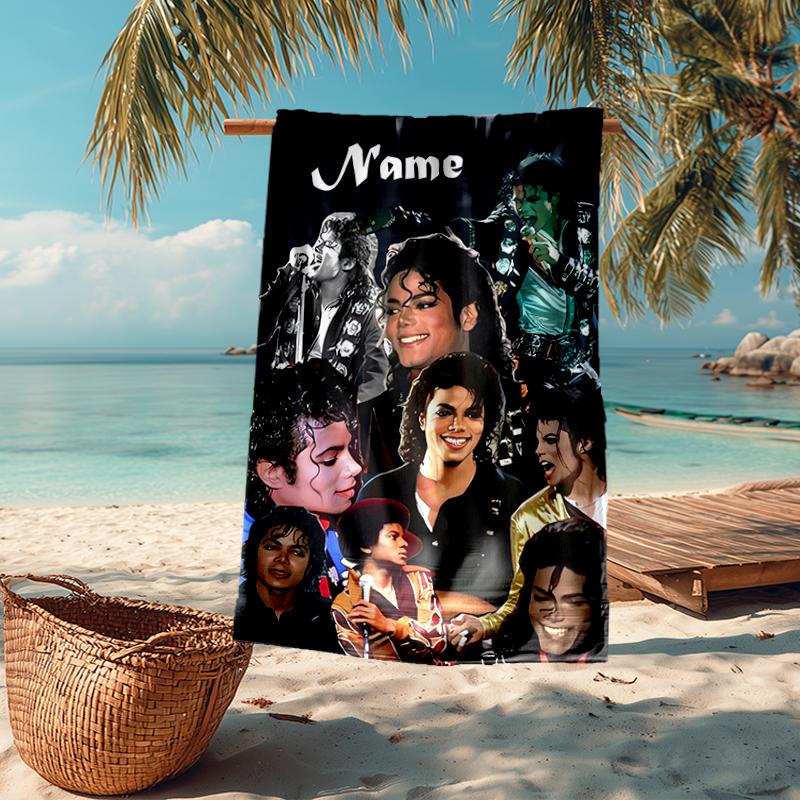 Asciugamano da Spiaggia Ultra-Morbido Personalizzato con Tema Michael Jackson, Ideale per Piscina - Campeggio, Immersioni - Essenziale Perfetto da Viaggio, Asciugamano da Spiaggia Vivace.