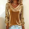 DICIFY Women's Fashion Casual Solid Color Print Autumn Winter Long Sleeve Loose Blouses & Shirts