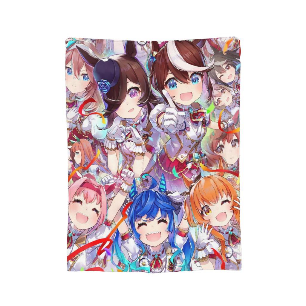 Uma Musume Pretty Derby Blankets Flannel Decoration  Multi-function Super Soft Throw Blanket for Sofa Office Bedding Throws