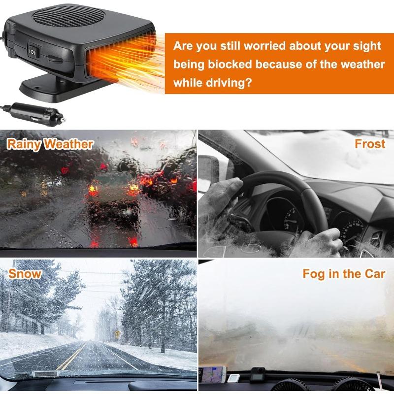 Car Heater 12V/24V 150W 200W Portable Car Heater Fan 2 IN 1 Cooling Heating Auto Windshield Defroster Car Anti-Fog Heater