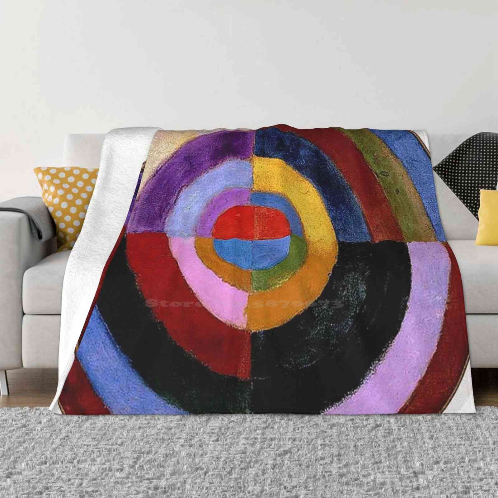 Robert Delaunay-Premier Disque Creative Design Comfortable Warm Flannel Blanket Premier Disque Robert Delaunay Artwork Colorful 30x40in