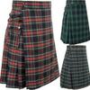 Falda plisada de cuadros para hombre: Estilo Festival Escocés, Lino Transpirable, Tallas M-XL.