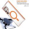 For Samsung Galaxy S24 Ultra Magnetic Case TPU Acrylic Clear Phone Back Cover with Lens Protector Kickstand