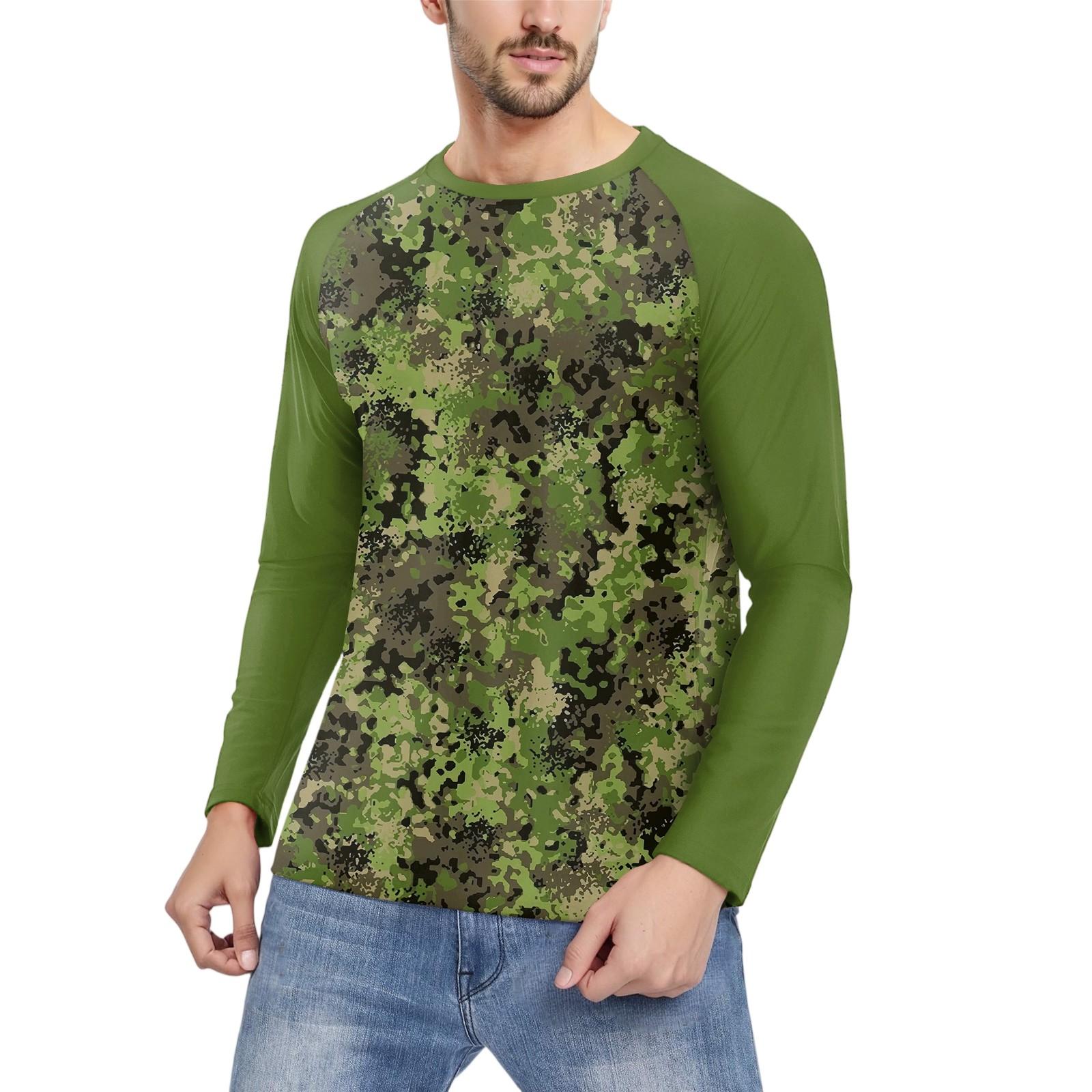 

Мужская мода принтованный реглан длинный рукав спортивный топ XL