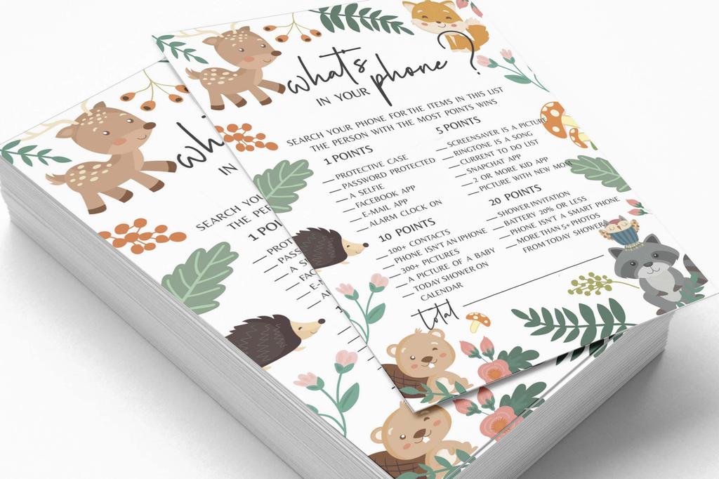 Inkdotpot 50 BabyA  AlphabetA  ABCA  GameA  Floral & Animals Baby Shower Game Gender Neutral Party