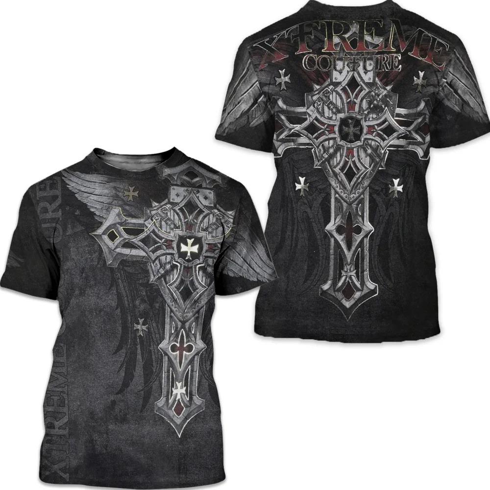 Archaic By Affliction Colisson pánské tričko Vintage 3D grafický potisk Tričko s krátkým rukávem Tričko Streetwear Oversized Oblečení Top