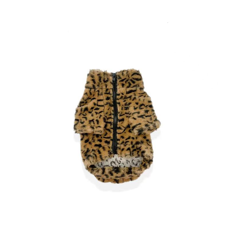 Luxury Leopard Clothes For Large Dogs Warm Fleece Dog Coat Fashion Doberman Jacket For Small Media Large Dogs ropa para perro