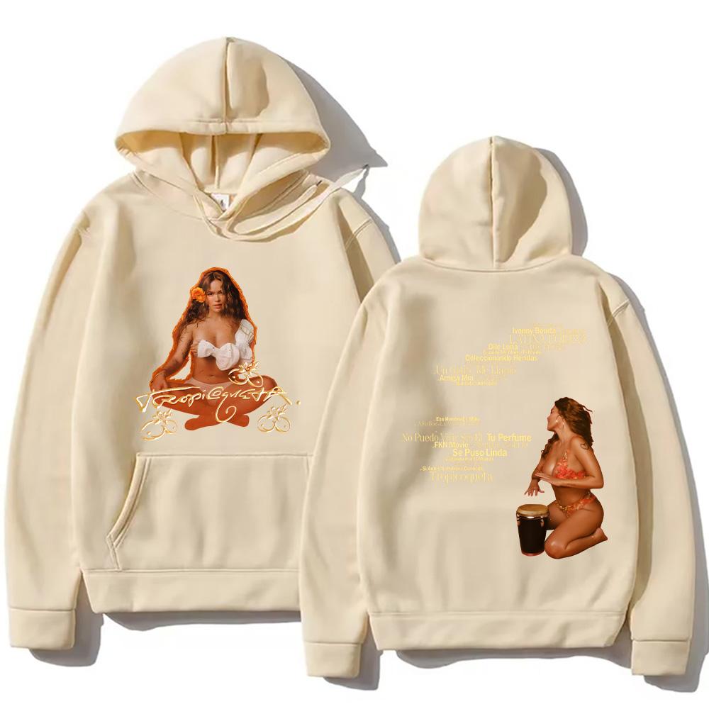 

Женские разноцветные худи 2025 Karol G Tropicoqueta Трек-лист Пуловеры Хип-хоп Лонгслив Уличная одежда Унисекс Одежда Y2K Топы XXXL хаки