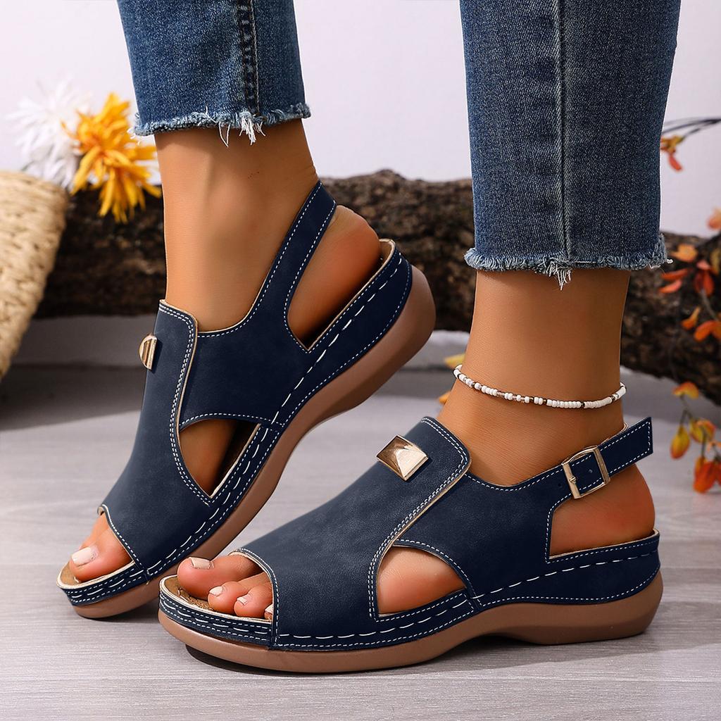Platform Strap Women'S Toe Sandals Fashionable And Casual Leather Sandals For Women Arch Support Wide Width Sandals For Women 7w