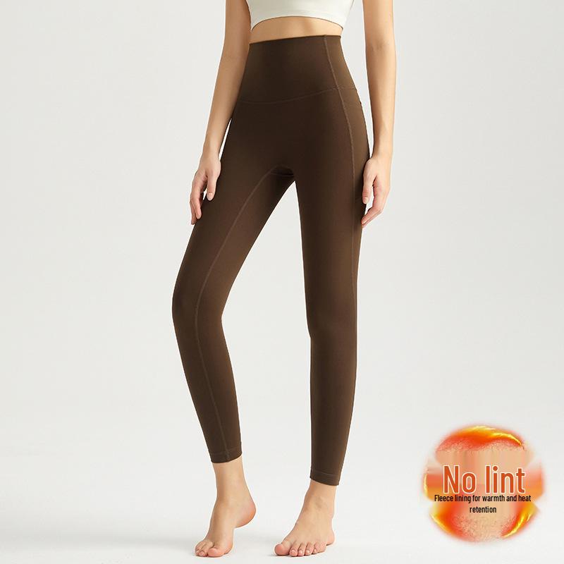 LAHN Damen High Waist Samt Yoga Hose - Po-Lifting, Warm, Hautgefühl, Keine Nähte für Herbst/Winter