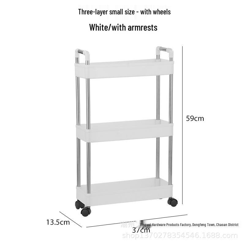 Compact Multi-layer Mobile Storage Rack for Kitchen, Bedroom, Dorm, or Bathroom