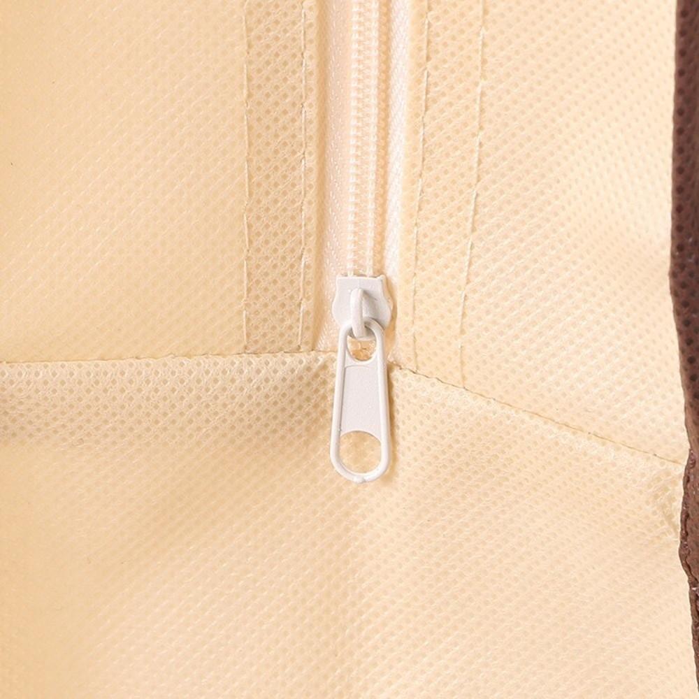 Transparent Clothes Storage Bag Non-woven Large Capacity Dustproof Bag Handle Zipper Closure Quilt Storage Bag Household Use