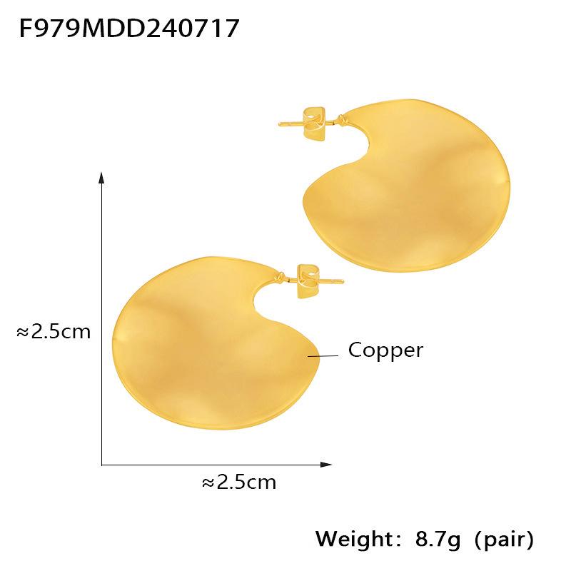 Qiong Yao Stainless Steel 18K Gold Electroplated Irregular Geometric 3D Stud Earrings
