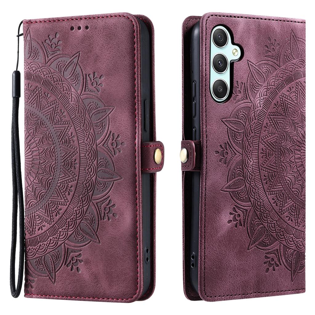 Style 016 For Samsung Galaxy S23 FE Case Skin Feel Totem Imprinted Wallet Leather Phone Cover