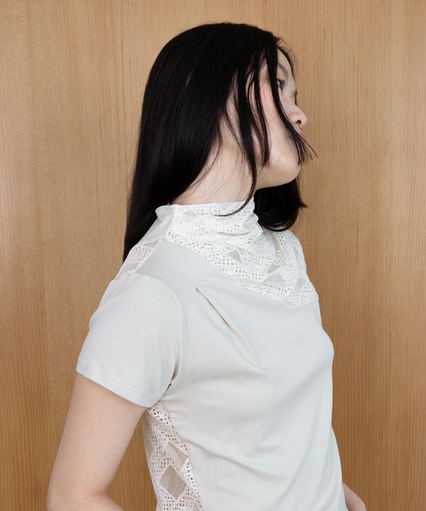 SAFARI SULA EXPLORE Stitch Drape Jersey In Ivory Lace