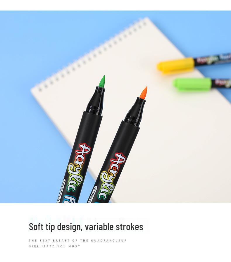 Guan Na 7100 Water-Based Acrylic Marker Set - 36 Color Soft Tip for Stone & Doodle Painting
