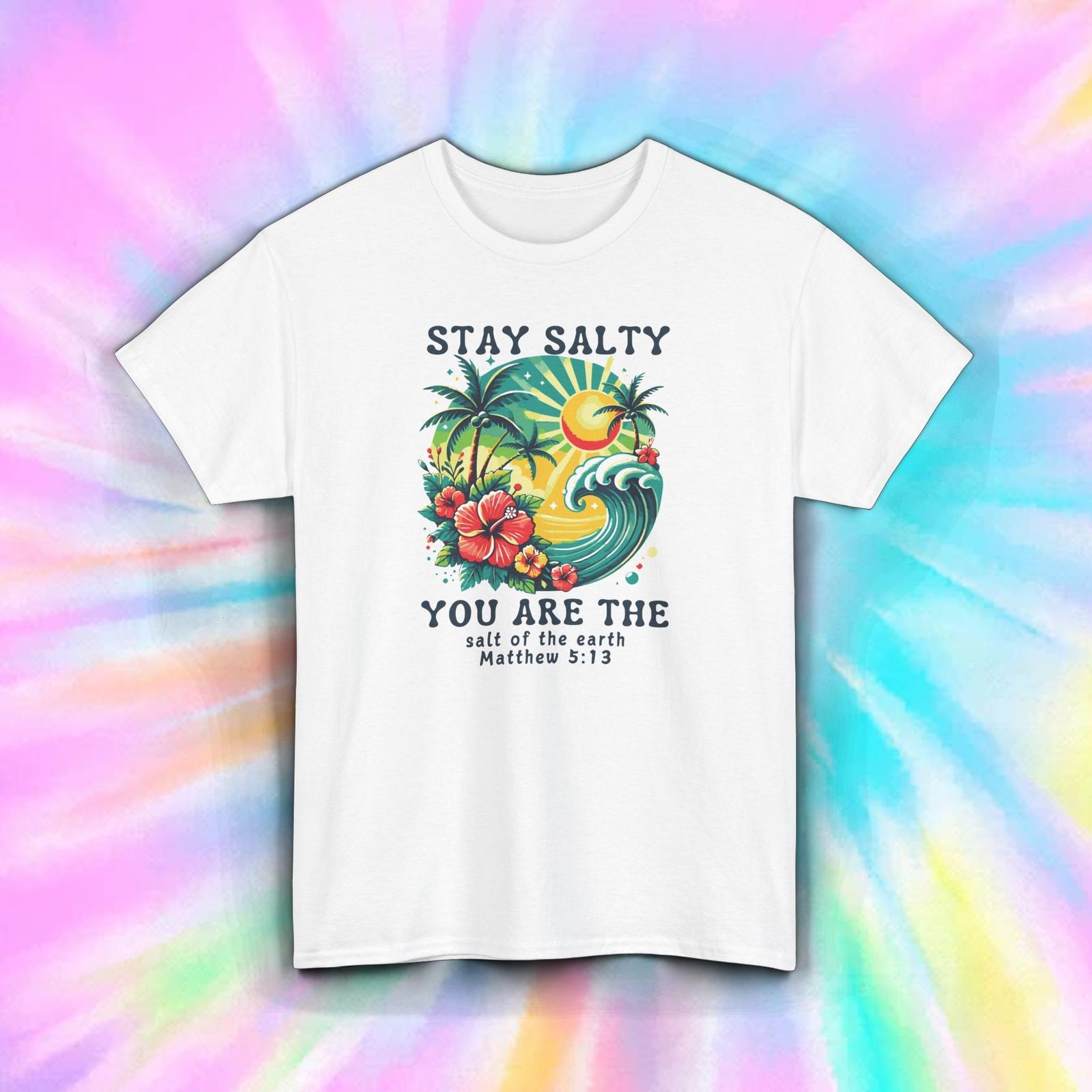 Stay Salty Bible Verse Shirt Christian Beach Scripture Tee S-5XL M
