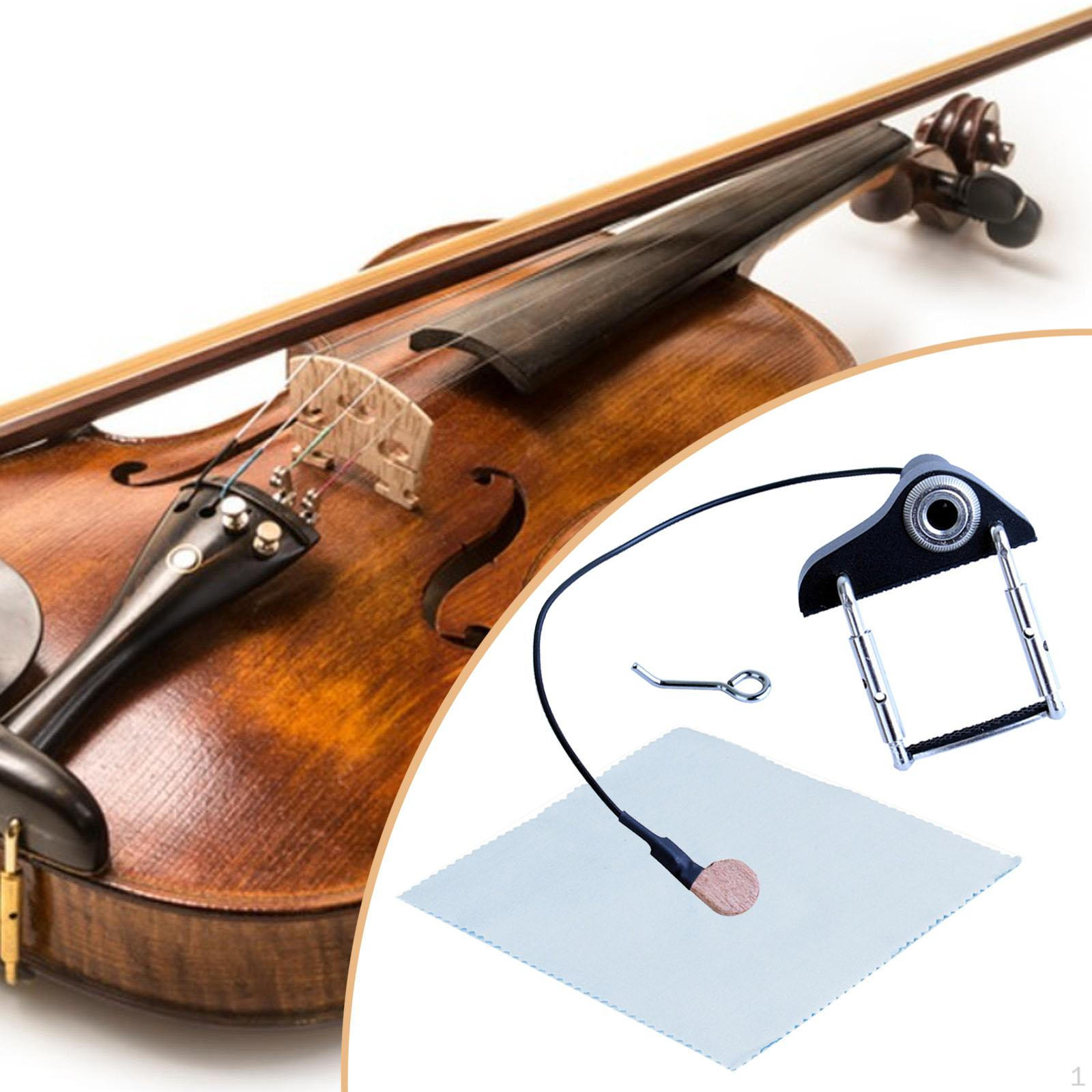 

Violin Pickup Easy Installation Non Slip Soft Cushion Clip on Gooseneck Pick up for Acoustic