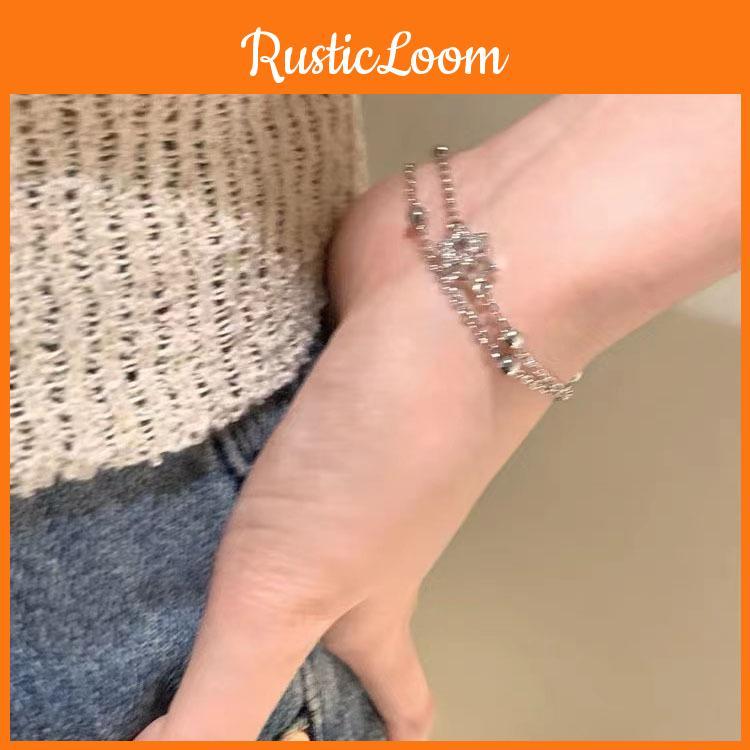 Dual Stylish Star Charm Bracelet For Women Minimalist Copper Plated Jewelry Elegant