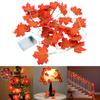 Herbst Erntedank Ahornblatt Lampengirlande Dekoration Dekor LED Beleuchtete Blätter Weihnachten