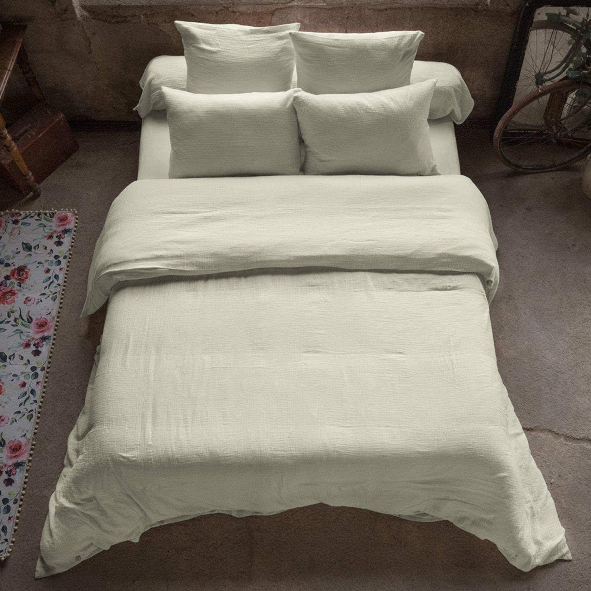 Housse de couette 200x200 cm en Gaze de coton Vert deau 200 x 200 cm verde