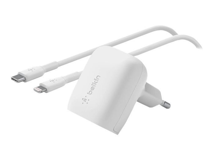 Chargeur secteur - Belkin - 20W - USB-C - Charge rapide - Blanc - Adaptateur pour smartphones