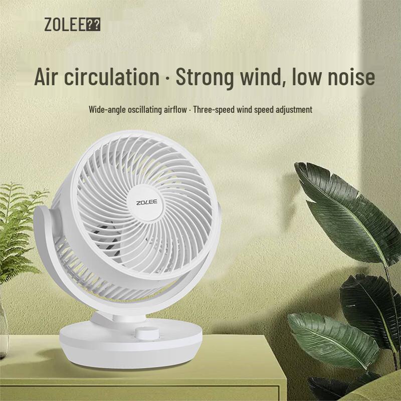 Zolee Air Circulation Desk Fan CN plug (adapter included)
