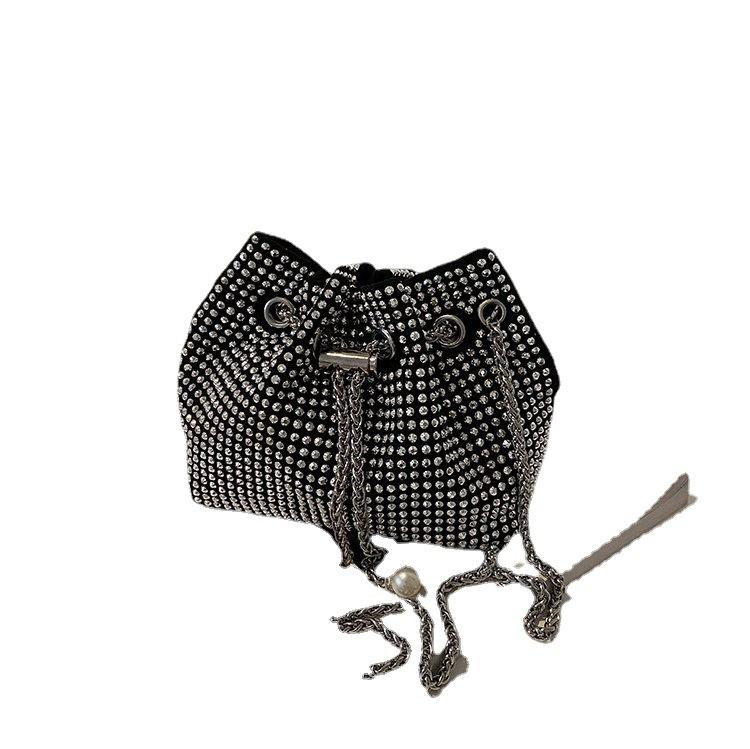 Live Stream Shiny Diamond-encrusted Bucket Bag Full of Diamond Bags 2025 Summer New Trendy Spring and Summer Bright Diamond Handbags Women's Bags