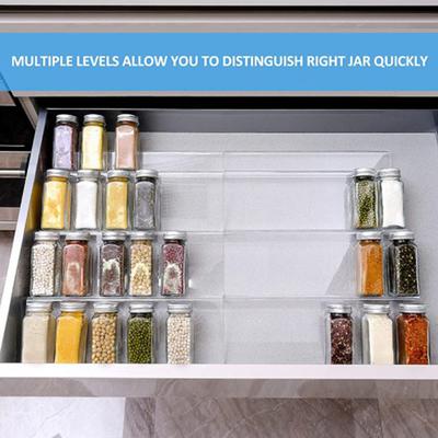 4-Tier Kitchen Organizer Spice Drawer Storage Rack Seasoning Bottle Rack Shelf