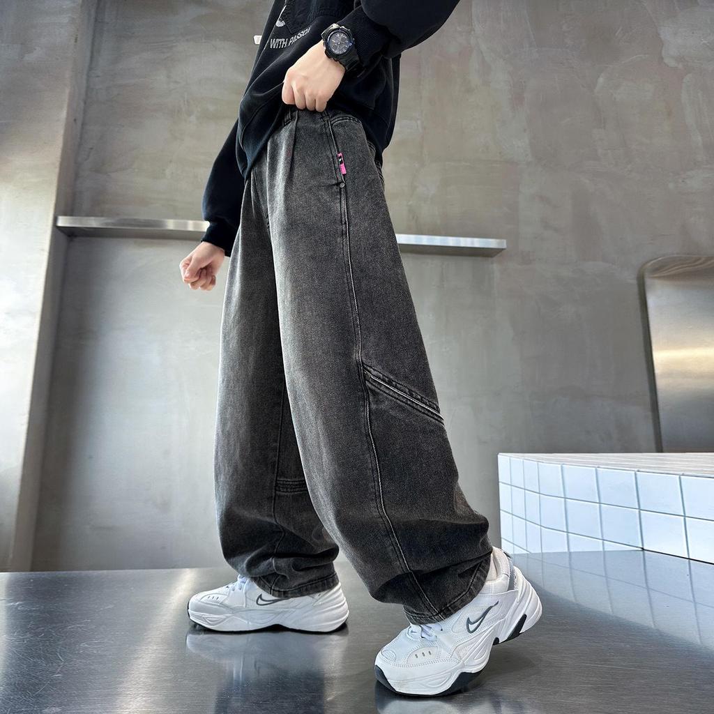 Boys' Soft Denim Pants - 2025 Spring & Autumn Korean Straight Loose Style
