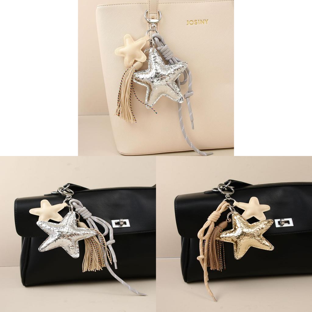 Style Star Pendant Keychain With Alloy Chain For Fashionable Bag Decor