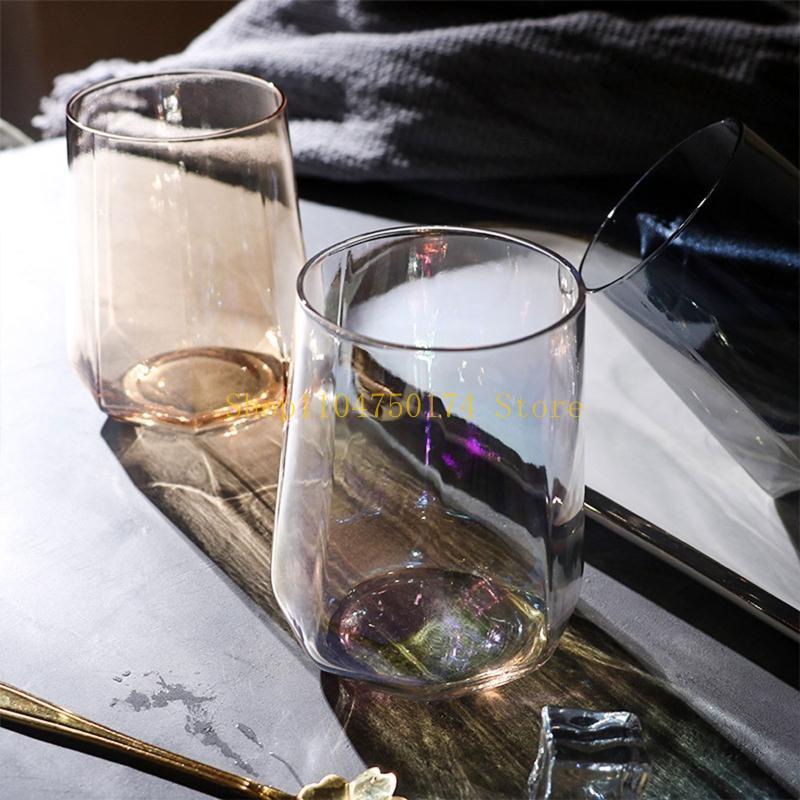 Creative Large Capacity Transparent Crystal Juice Glass Drinking Glass 4 Col top sale