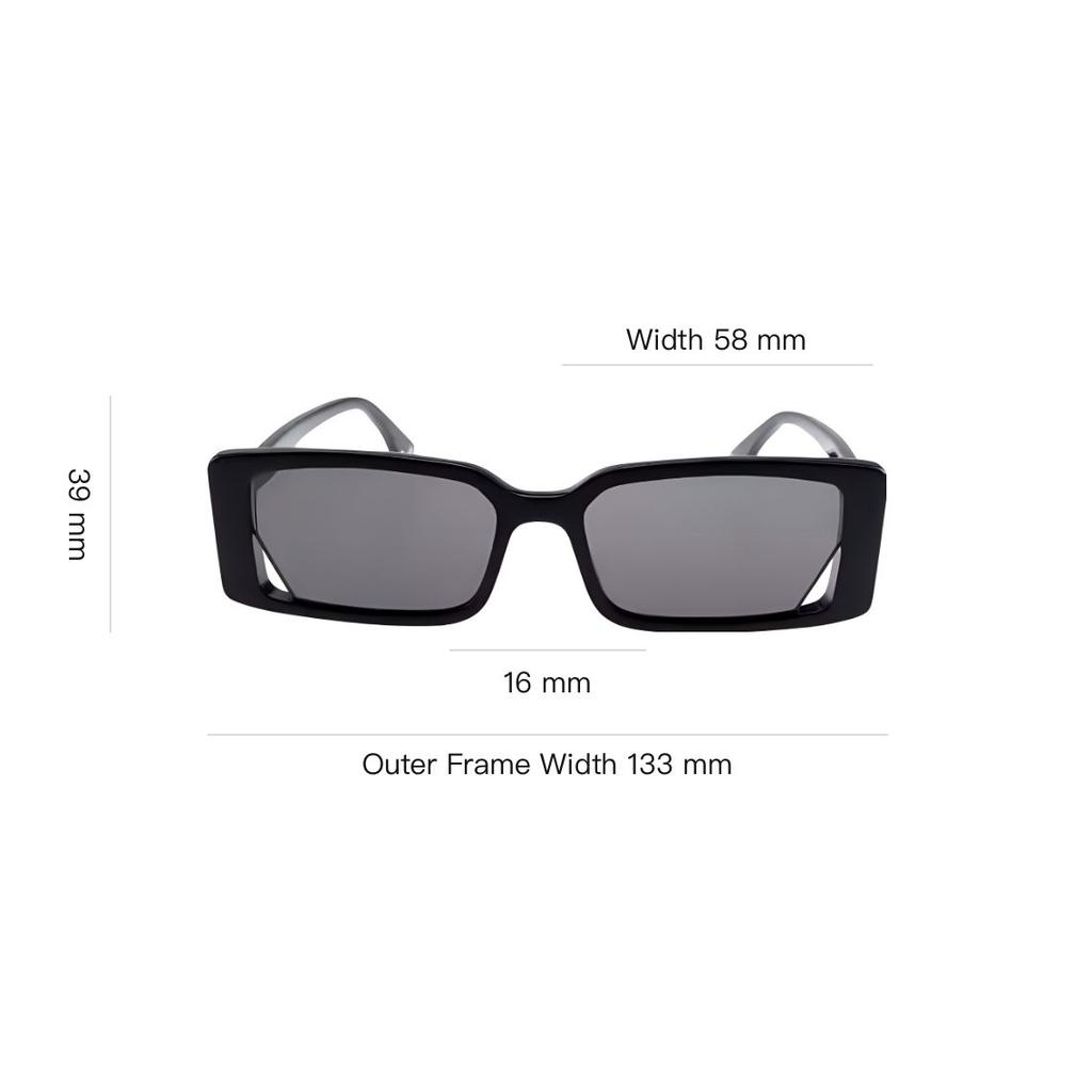 Fendi Full Frame Design Rectangular Sunglasses Unisex sunglasses Black FE40164I-5301A