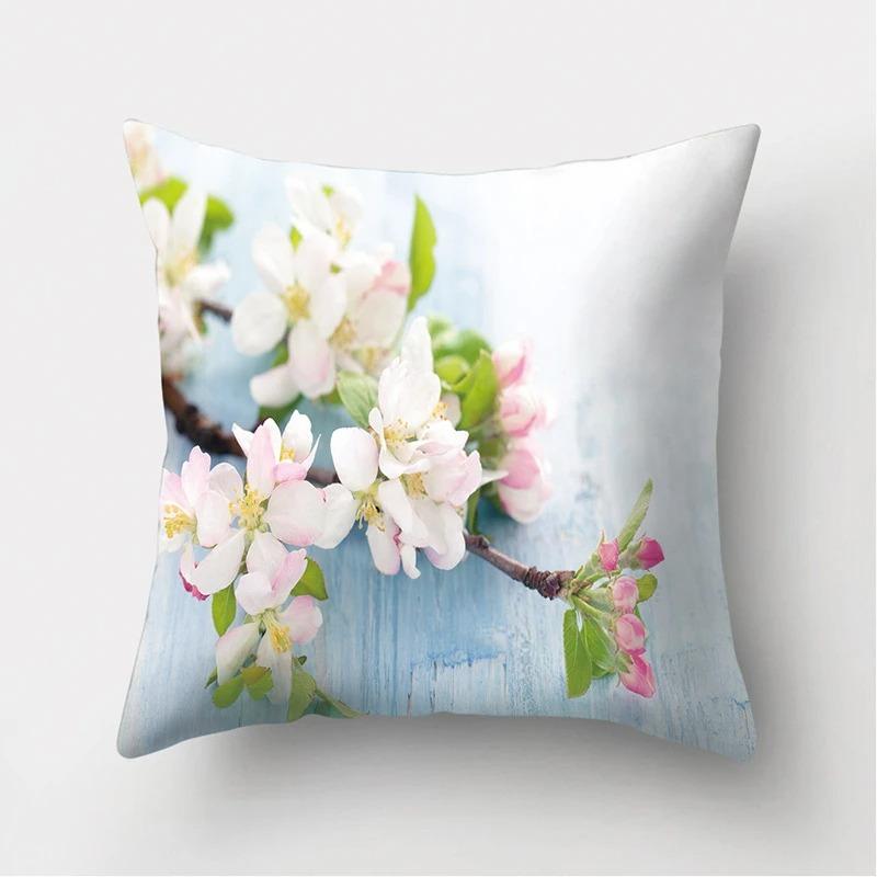 Pink Rose Pattern Pillowcase Office Living Room Home Pillowcase Car Ornaments