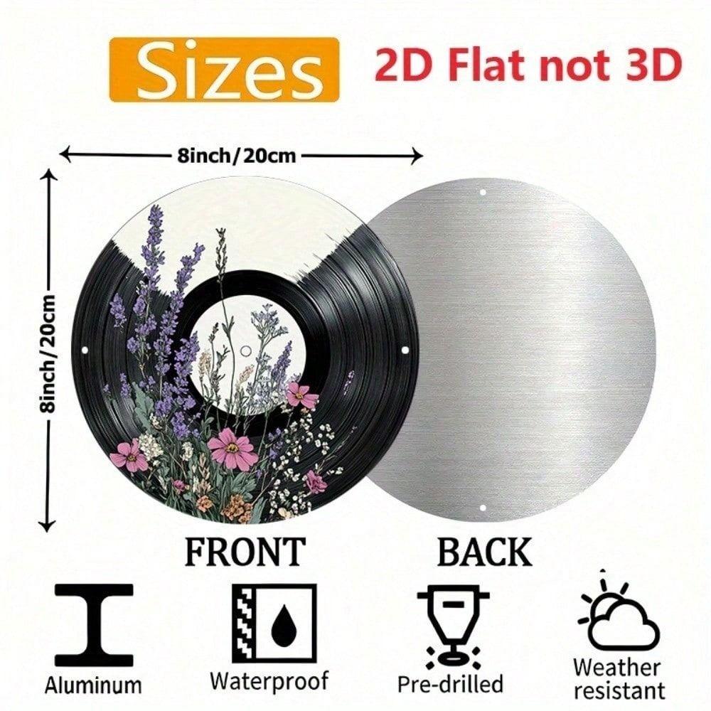 Metal Wall Art Vinyl Record Flower Poster Home Decor
