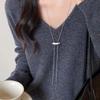 Fashion Metal Long Pull Necklaces for Women Luxury Elegant Copper Color Matte Snake Bone Chain Necklace Zircon Accessories Gift