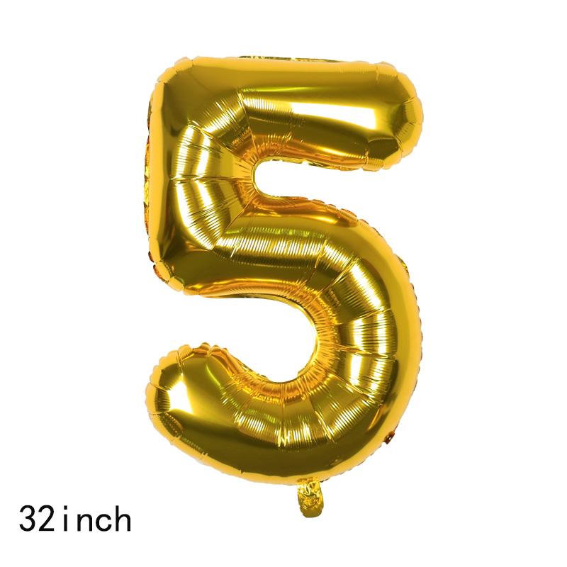 52pcs Golden Happy Birthday Party Balloons, 0-9 Numbers, for Birthday Party, Anniversary, Graduation, New Year, Valentine's Day