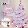 Kerst Trapleuning Wrap 78 Inch Roze Tinsel Sling Decoratie, Glanzende Metallic Twist Herbruikbare Feestelijke Party Supplies voor Kerstboom, Bruiloft,