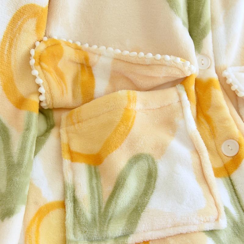 Kışlık Ev Flanel Pijama Uzun Kollu Pantolon Pijama Sıcak Kışlık Pijamalar Kalınlaştırılmış Pijamalar Gece Takımı Seti Kadın Pijamaları