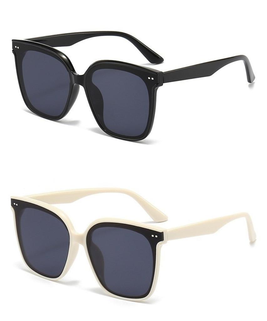 Korean Version Sunglasses Retro Square Large Frame Rice Nail Sunglasses Ins Men and Women Senior Sense Street Patting Glasses