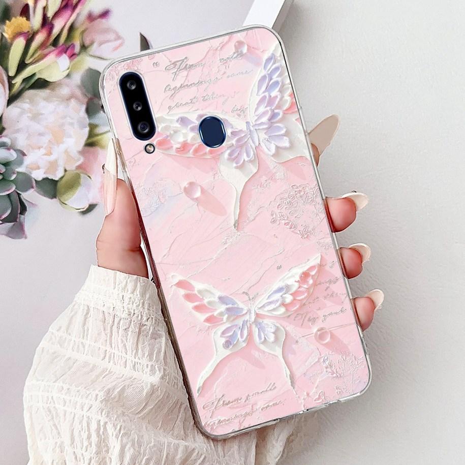 Case For Samsung Galaxy A20 A20e A20s Cover Fashion Flower Butterfly Soft Silicone Clear Bumper For Samsung A30 A 30 A 20 Covers
